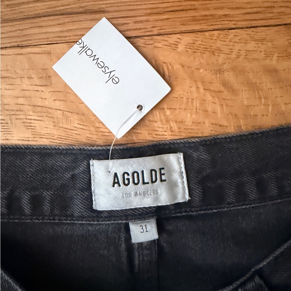 Agolde Dark Gray V-Waist Baggy Relaxed Jeans - Picture 5 of 7